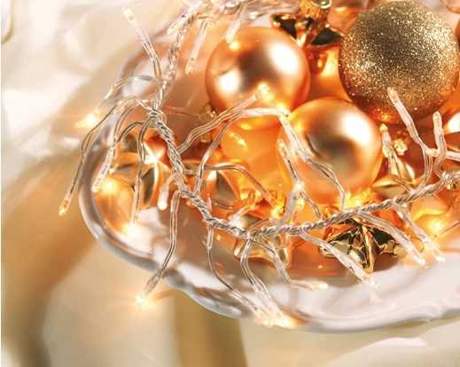 GHIRLANDA LUCE CALDA 1512LED MT13,5 FILO TRASPARE. 8FUNZIONI