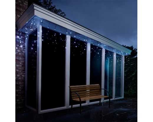 TENDA LUMINOSA 490LED LUCE FREDDA MT.20 FILO NERO IP44 TIMER