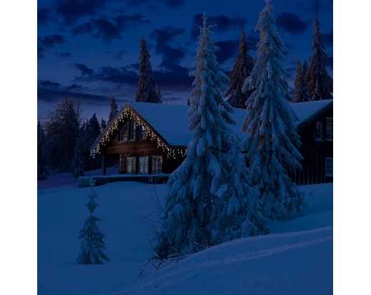 TENDA LUMINOSA 175LED LUCE CALDA MT7,5 FILO NERO IP44 TIMER