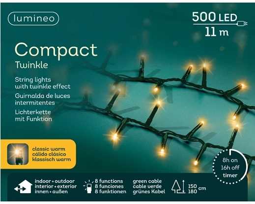 CATENA LUCE C.CLASSICO 500LED COMPACT MT.11 FILO VERDE IP44