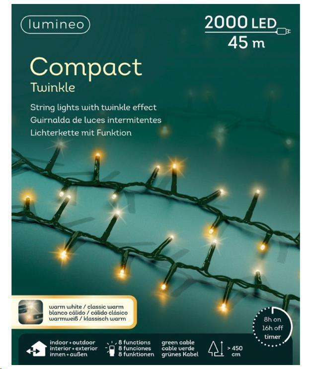 2000 LED COMPACT WARM+CLASSIC 45MT 8F TWINKLE OUTDOOR GREEN