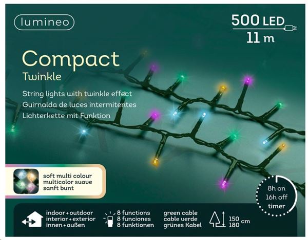 500 LED COMPACT MULTISOFT 11MT 8F TWINKLE OUTDOOR GREEN/S
