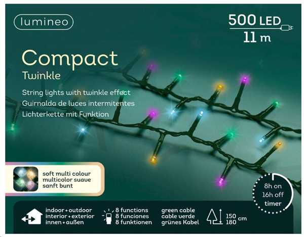 500 LED COMPACT MULTISOFT 11MT 8F TWINKLE OUTDOOR GREEN/S