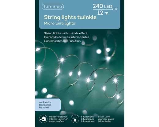 CATENA LUCE FREDDA 240MICROLED MT.12 FILO METAL. IP44 8FUNZ.