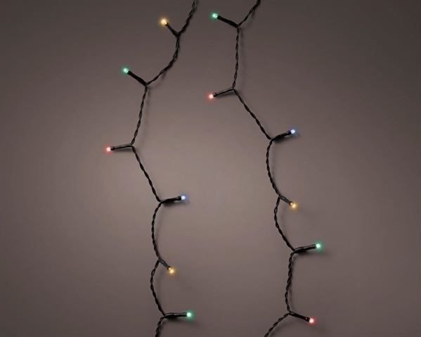 LUCI A BATTERIA 24LED MULTICOLOR 1.7MT FILO NERO IP44 8FUNZ.
