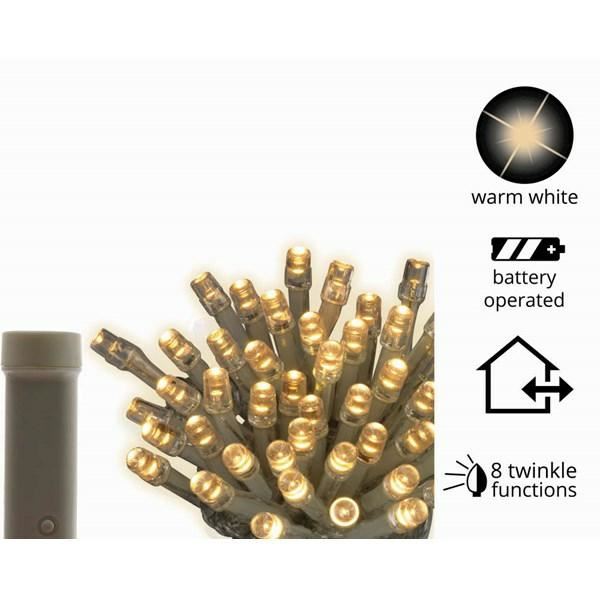 LUCI A BATT. 24LED B. CALDO 1.7MT F.TRASP. 8FUN. OUTDOOR