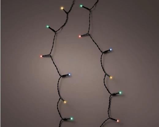 LUCI A BATTERIA 48LED MULTICOLOR 3.5M FILO NERO IP44 8FUNZ.