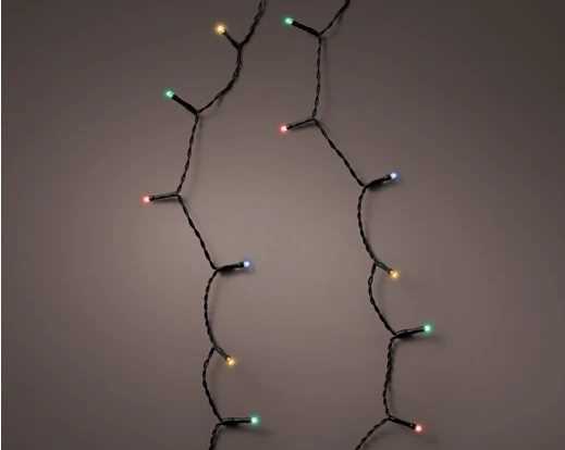 LUCI A BATTERIA 48LED MULTICOLOR 3.5M FILO NERO IP44 8FUNZ.