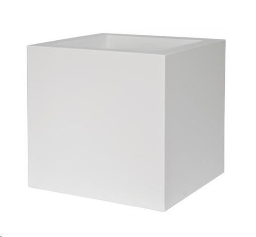 VASO DA ESTERNO IN RESINA QUADRATO KUBE BIANCO CM.40x40xH40