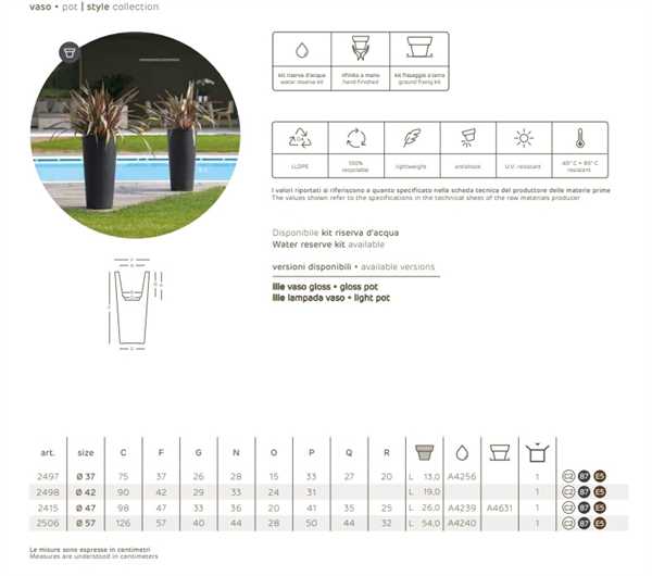 VASO ALTO DA ESTERNO TONDO IN RESINA ILIE NERO CM.Ø37XH75