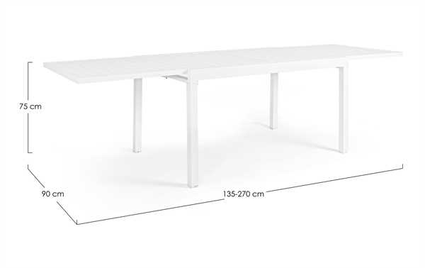 TAVOLO ALLUNGABILE PELAGIUS BIANCO CM.135/270X90X75H