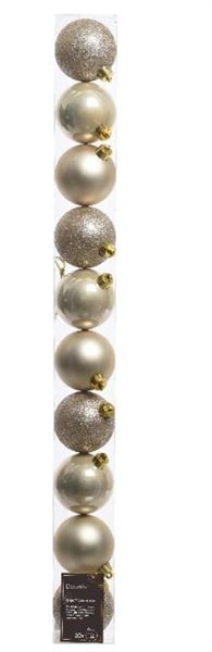 CONFEZIONE 10 PALLINE NATALE PLASTICA DIA6CM PEARL