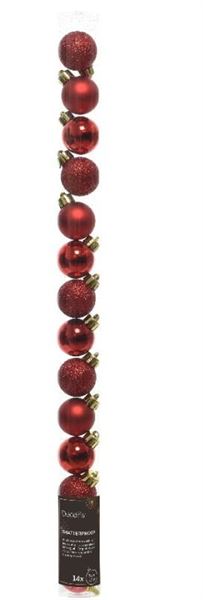 CONFEZIONE 14 PALLINE NATALE PLASTICA DIA3CM CHRISTMAS RED