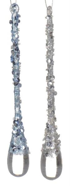 PENDENTE IN PLASTICA CON GLITTER CM.15,5H 2 COLORI ASSORTITI