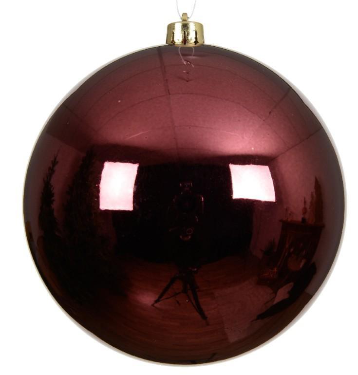 SFERA SHINY NATALE PLASTICA DIA14CM MAROON