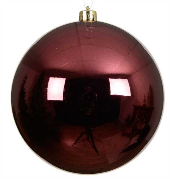 SFERA SHINY NATALE PLASTICA DIA14CM MAROON