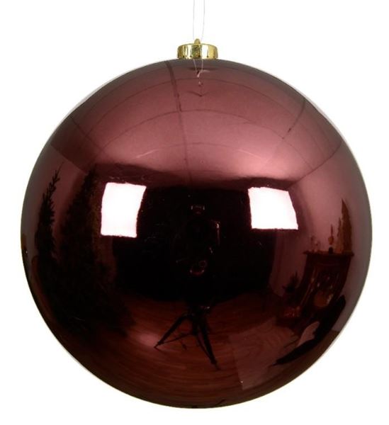 SFERA SHINY NATALE PLASTICA DIA20CM MAROON