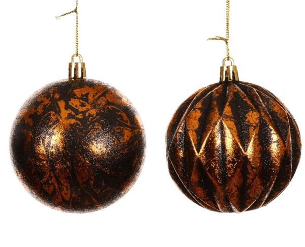 PALLINA NATALE PLASTICA DIA8CM BLACK/COPPER