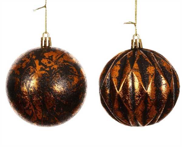 PALLINA NATALE PLASTICA DIA8CM BLACK/COPPER