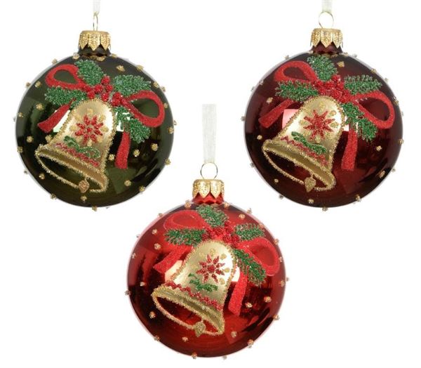 PALLINA NATALE VETRO CHRISTMAS BELL DIA8CM 3 COL. ASS.