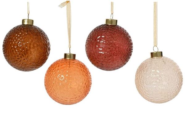 PALLINA NATALE VETRO GLITTER DIA8CM 4 COL. ASS.