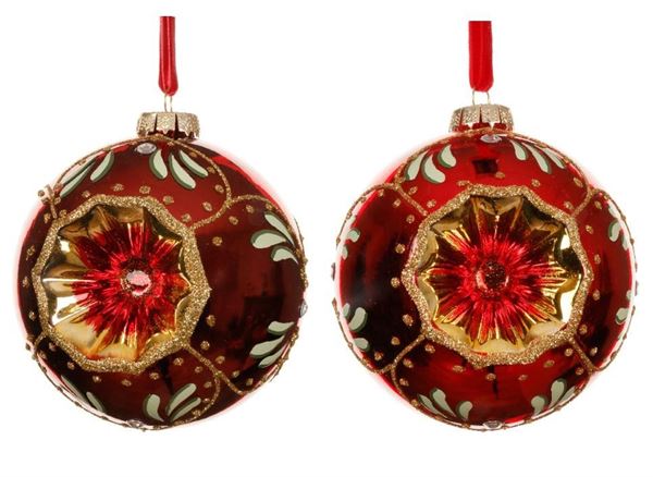 PALLINA NATALE VETRO SPARKLES DIA10CM 2 COL. ASS.