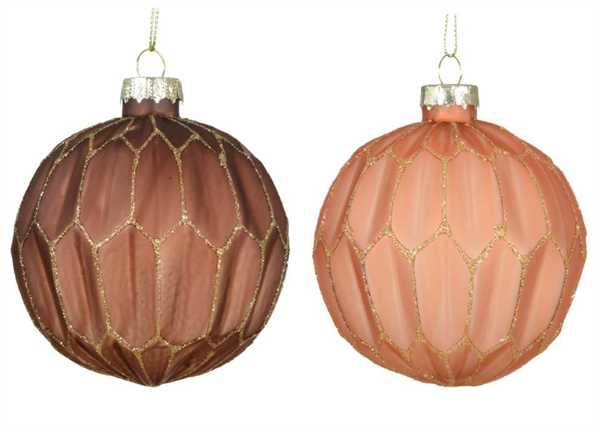 PALLINA NATALE VETRO GLITTER DIA8CM 2 COL. ASS.