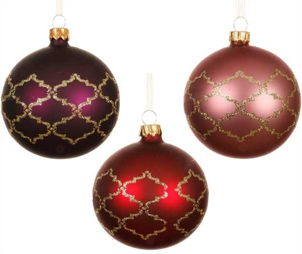 PALLINA NATALE VETRO BORDER DIA8CM 3 COL. ASS.