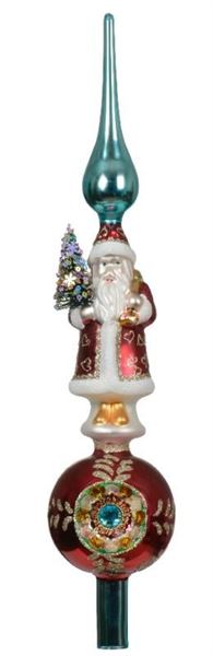 PUNTALE VETRO BABBO NATALE CM.40H