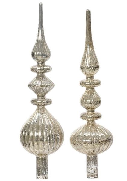 PUNTALE VETRO ANTIQUE CM.D9X35H SILVER 2 MODELLI ASSORTITI