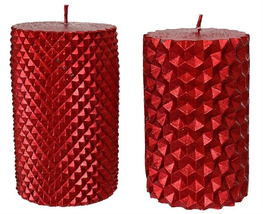 CANDELA PILLAR METALLIC AND GLITTER CM.D6,5X10H CHRISTMAS RE