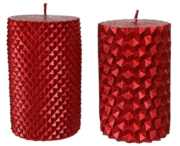 CANDELA PILLAR METALLIC AND GLITTER CM.D6,5X10H CHRISTMAS RE