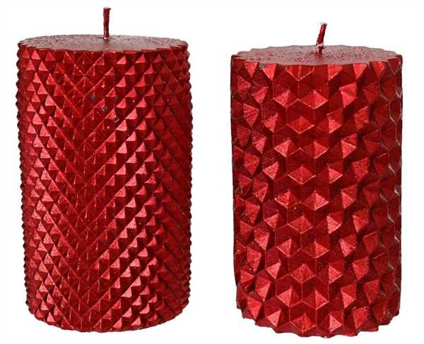 CANDELA PILLAR METALLIC AND GLITTER CM.D6,5X10H CHRISTMAS RE