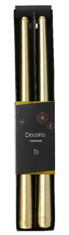 CONF. 2 CANDELE DINNER PARAFF. METALLIC CM.30H GOLD