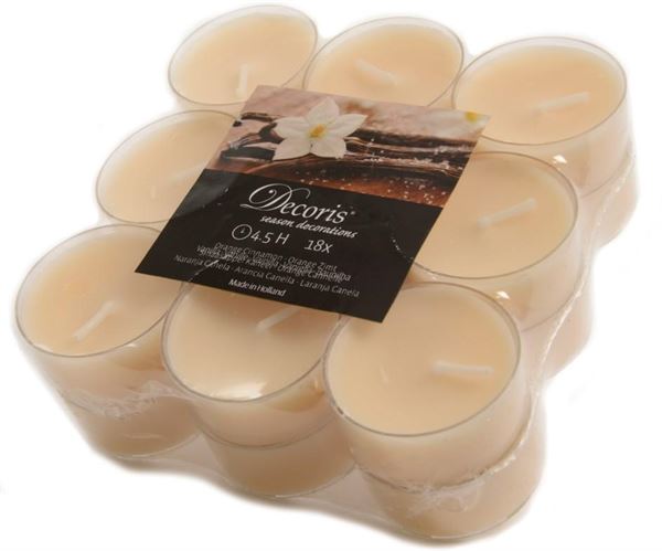 CONF. 18 TEALIGHT PARAFFINA CM.D4X2H CREAM