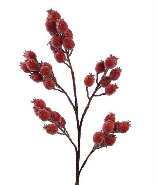 RAMO DI BACCHE GLITTER CM.20X78H RED