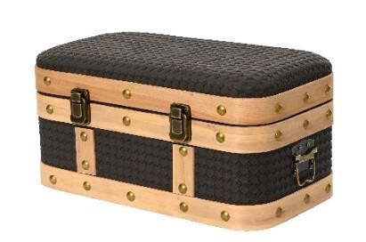 BAULE RETTANGOLARE BORDO IN LEGNO CM.22X39X19H BROWN