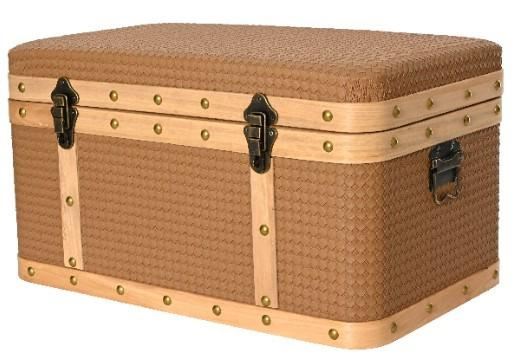 BAULE RETTANGOLARE WEAVING PATTERN CM.36X59X33H BRANDY