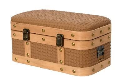 BAULE RETTANGOLARE WEAVING PATTERN CM.22X39X19H BRANDY