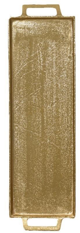 VASSOIO ALLUMINIO CON MANICI CM.55X16X4H ORO