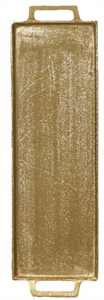VASSOIO ALLUMINIO CON MANICI CM.55X16X4H ORO