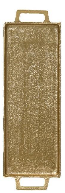 VASSOIO ALLUMINIO CON MANICI CM.43X14X3H ORO