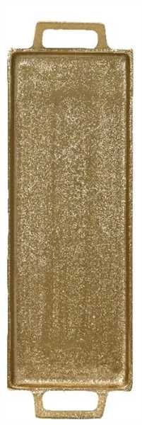VASSOIO ALLUMINIO CON MANICI CM.43X14X3H ORO