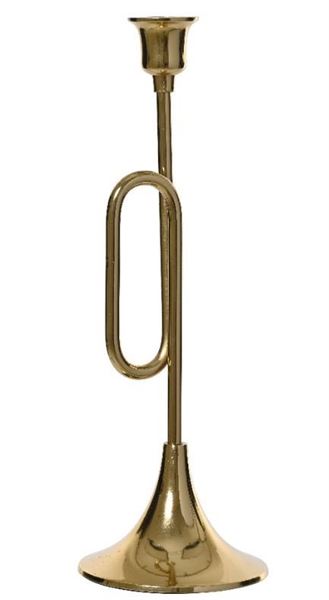 PORTACANDELA ALLUMINIO TROMBA CM.D12X34H ORO
