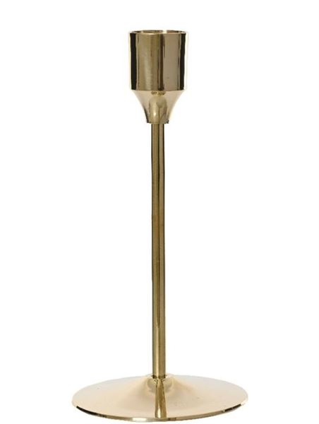 PORTACANDELA IN OTTONE CM.D7X15,5H ORO