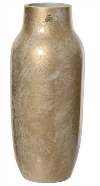 VASO TERRACOTTA LUCIDO CM.D24X60H BIANCO/ORO