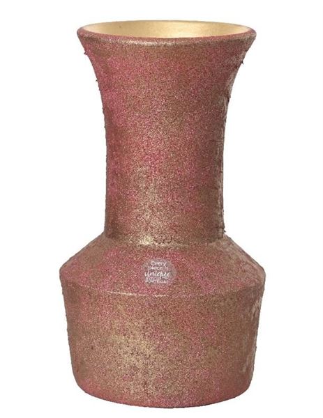 VASO TERRACOTTA OPACO GLITTER CM.D16X30H MAROON