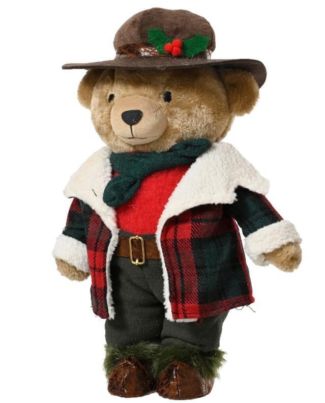 ORSO IN POLIESTERE GIACCA SCOZZESE CM.20X25X45H