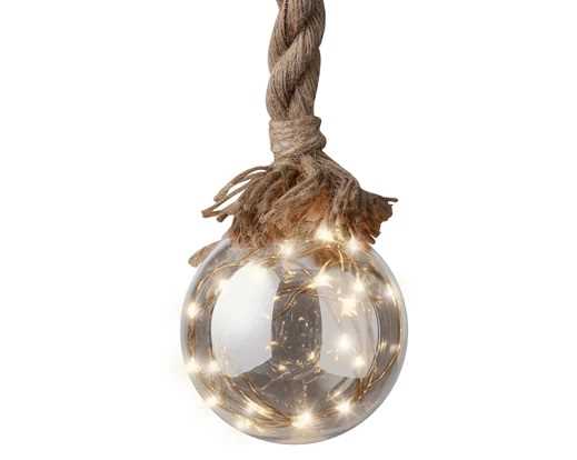 SFERA VETRO 30 MICROLED L.CALDO CLASSICO CM.D14 JUTA 1MT BAT