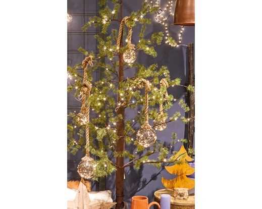 SFERA VETRO 30 MICROLED L.CALDO CLASSICO CM.D14 JUTA 1MT BAT